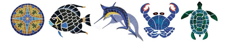 Decorative Mosaic Tile — pool finish sample