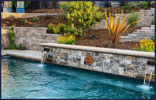 Waterline pool tile sample — glass mosaic