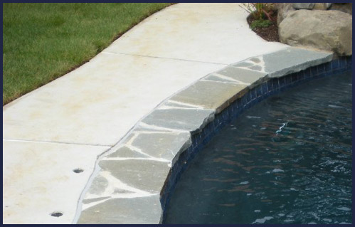Waterline pool tile sample — solid color porcelain
